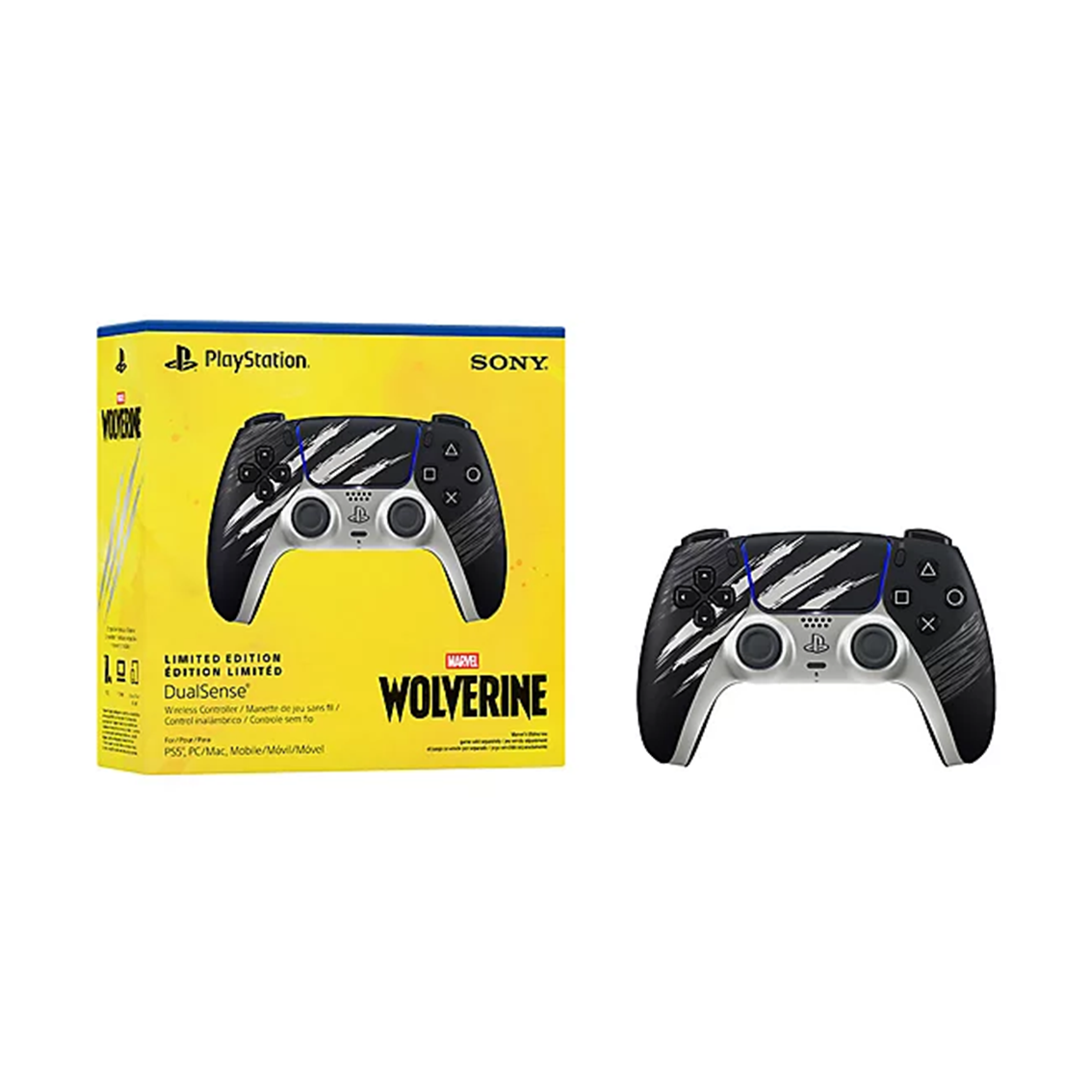Sony - DualSense Wireless Controller – Marvel’s Wolverine Battle Limited Edition for PS5, PC, Mac & Mobile