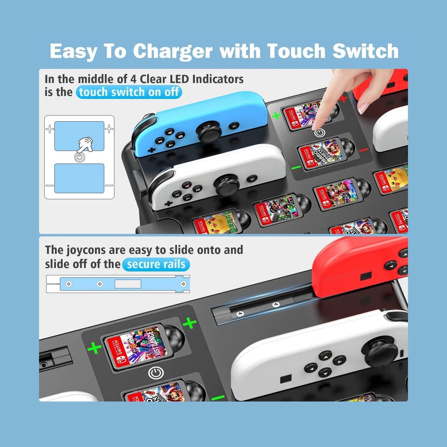 NINTENDO SWITCH- (KYTOK) Controller Charger/ Holder with Game card slots - Nuvana Tech Nigeria