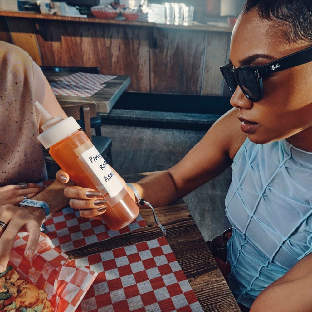 Nuvana Tech Nigeria Ray-Ban Meta - Wayfarer Smart Glasses with Meta Ai, Audio, Photo, Video Compatibility - Clear to Green Transitions Lenses