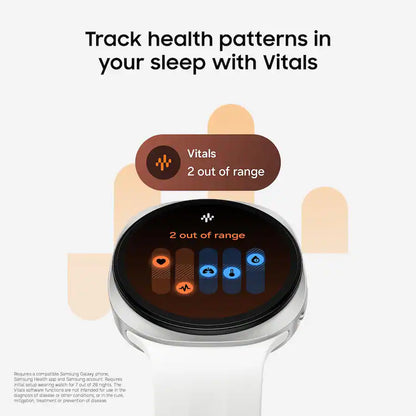 Galaxy Watch9 sleep vitals tracking silver aluminum white strap Nuvana Tech