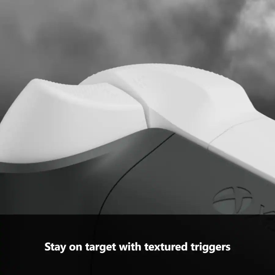 Nuvana Tech Xbox controller textured trigger grip detail white plastic ergonomic design