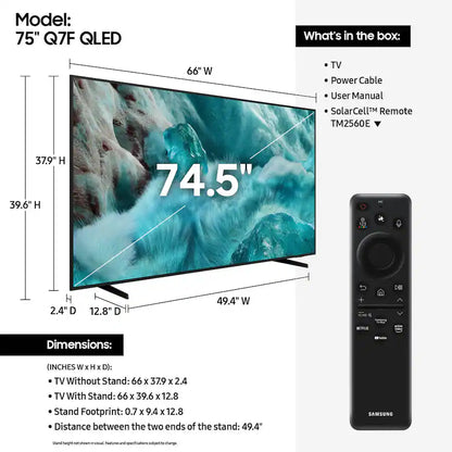 SAMSUNG 75" Class Q7FD Series 4K QLED Smart TV