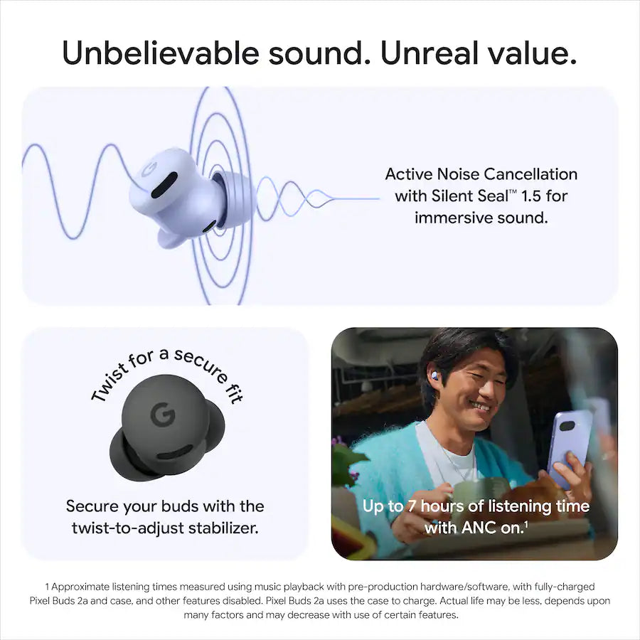 Google - Pixel Buds 2a Earbuds - Wireless Earbuds with Active Noise Cancellation - Nuvana Tech Nigeria