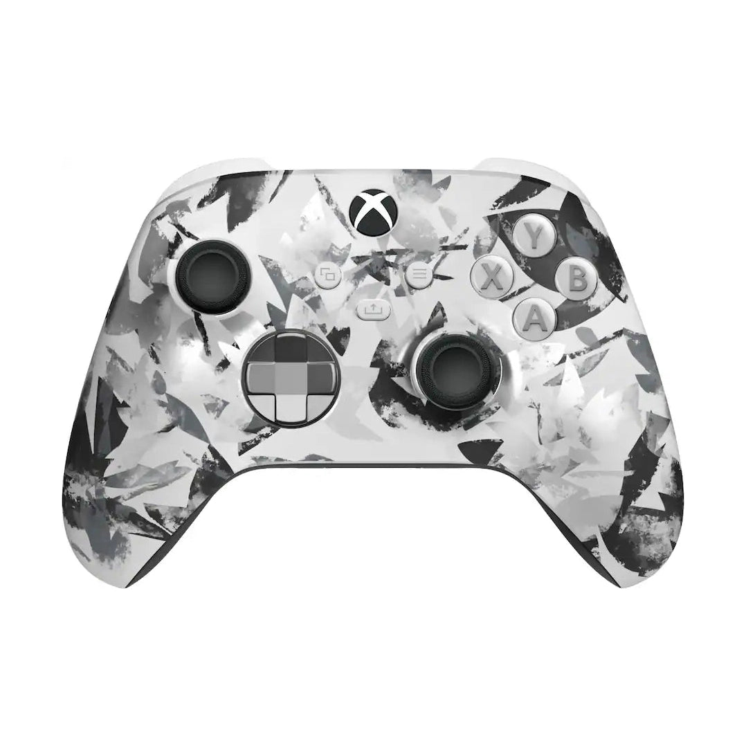 Nuvana Tech Xbox Series X controller Storm Breaker edition white body black grips studio shot