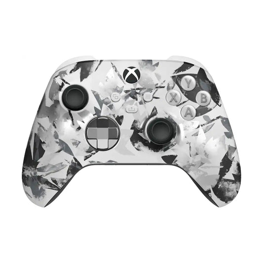 Nuvana Tech Xbox Series X controller Storm Breaker edition white body black grips studio shot
