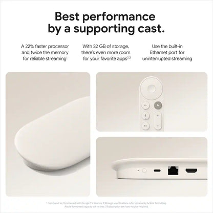 Google - TV Streamer 4K - Fast Streaming Device in 4K HDR - 32 GB of Storage