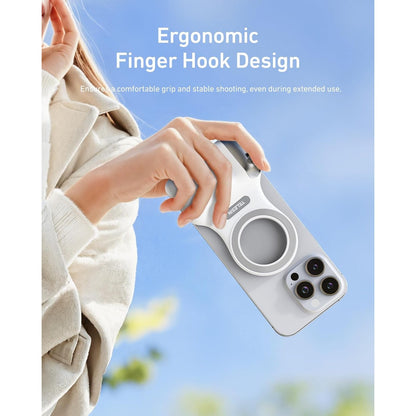 TELESIN Fun Shot Magnetic Phone Camera Grip + C03 Magnetic Selfie Light (Silver) Bundle Kit Compatible with iPhone Magsafe & Android