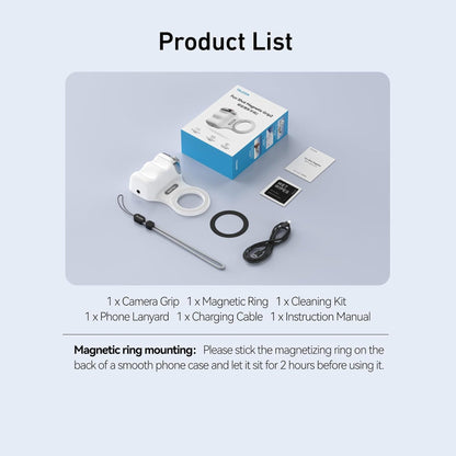 TELESIN Fun Shot Magnetic Phone Camera Grip + C03 Magnetic Selfie Light (Silver) Bundle Kit Compatible with iPhone Magsafe & Android