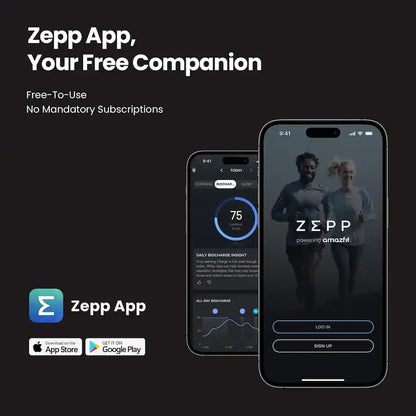 Amazfit - Helio Strap - Zepp E Fitness & Recovery Tracker - 10-Day Battery, 24/7 Health Tracking - No Subscription - Black