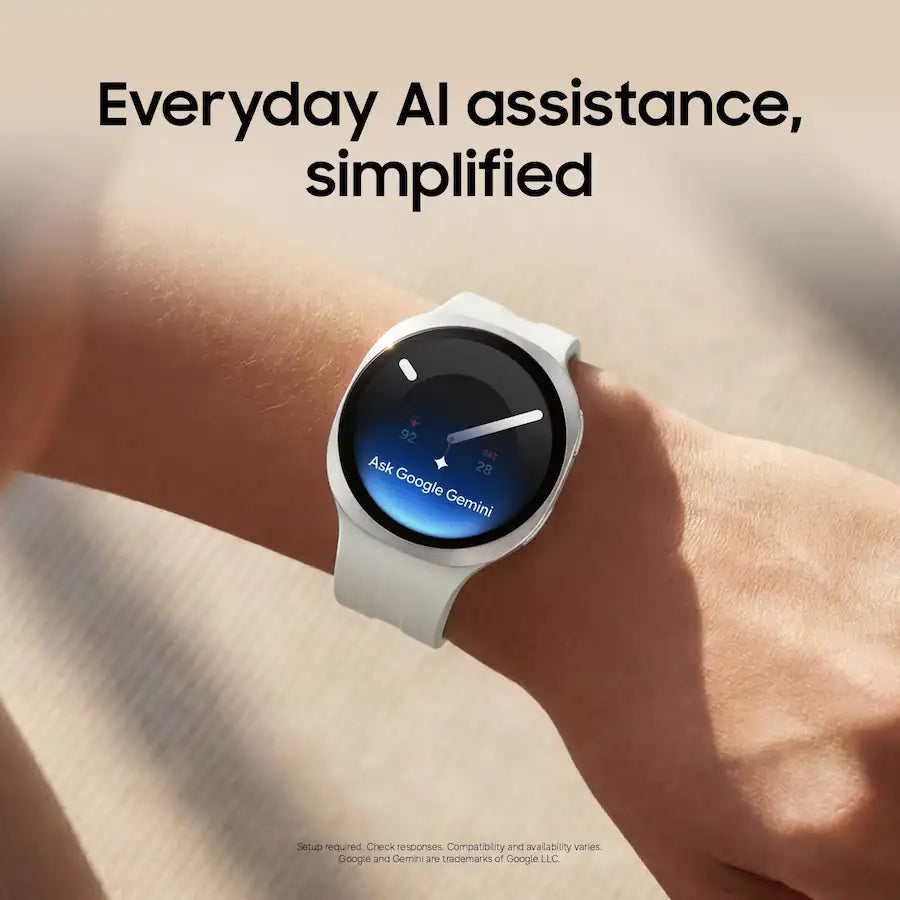 Galaxy Watch9 Google Gemini AI assistant white strap lifestyle Nuvana Tech