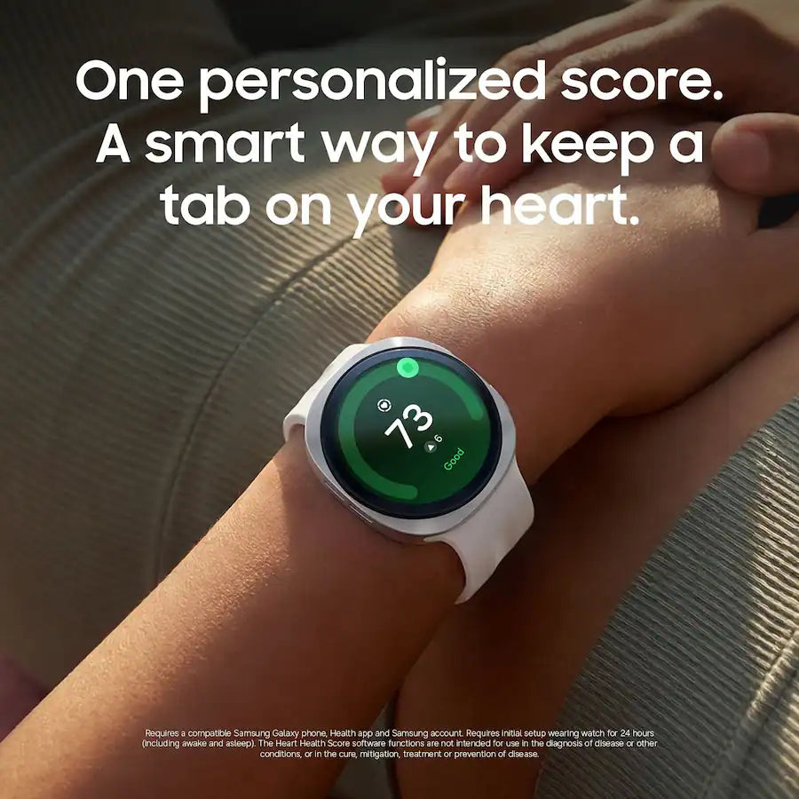 Galaxy Watch9 personalized heart health score white strap lifestyle Nuvana Tech