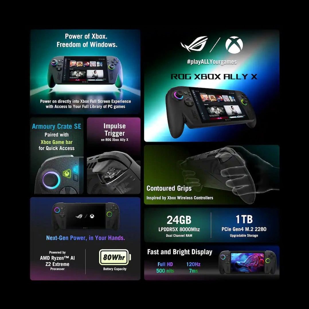 ROG Xbox Ally 7" FHD 120Hz Gaming Handheld - AMD Ryzen Z2 A Processor - Nuvana Tech Nigeria