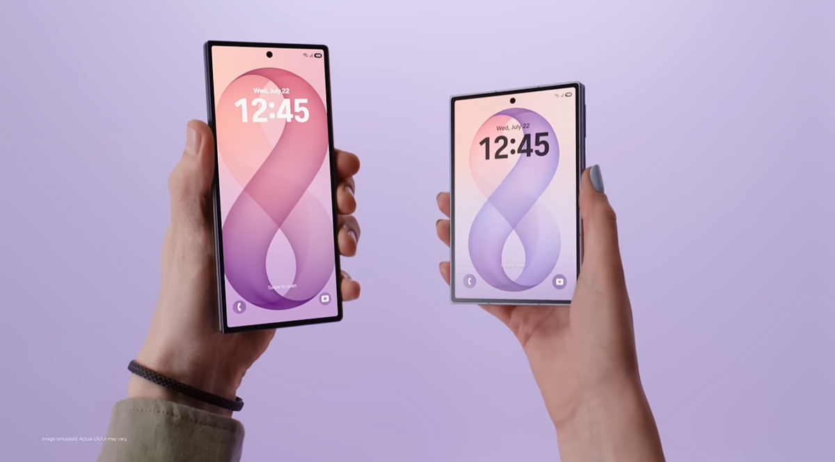 Load video: Galaxy Z Fold8 is the newest foldable shape engineered for content on the go. Unfolded, it fits your movies and books for an immersive experience. Folded, it delivers on comfortable texting and everyday use —all on the world’s lightest fold.