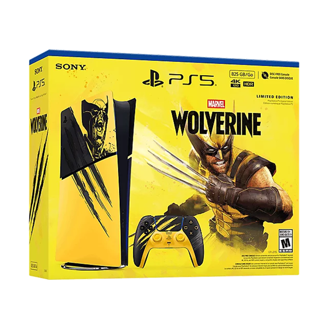 PlayStation 5 Digital Edition Console 825 GB - Marvel’s Wolverine Battle Yellow Limited Edition Bundle