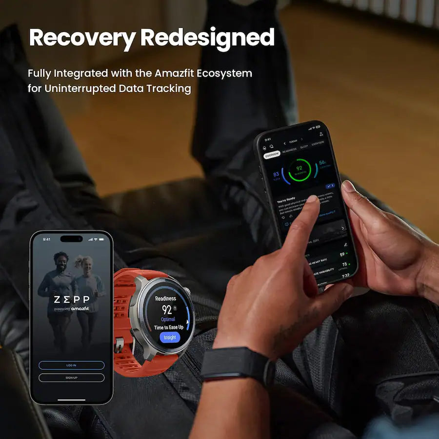 Amazfit - Helio Strap - Zepp E Fitness & Recovery Tracker - 10-Day Battery, 24/7 Health Tracking - No Subscription - Black