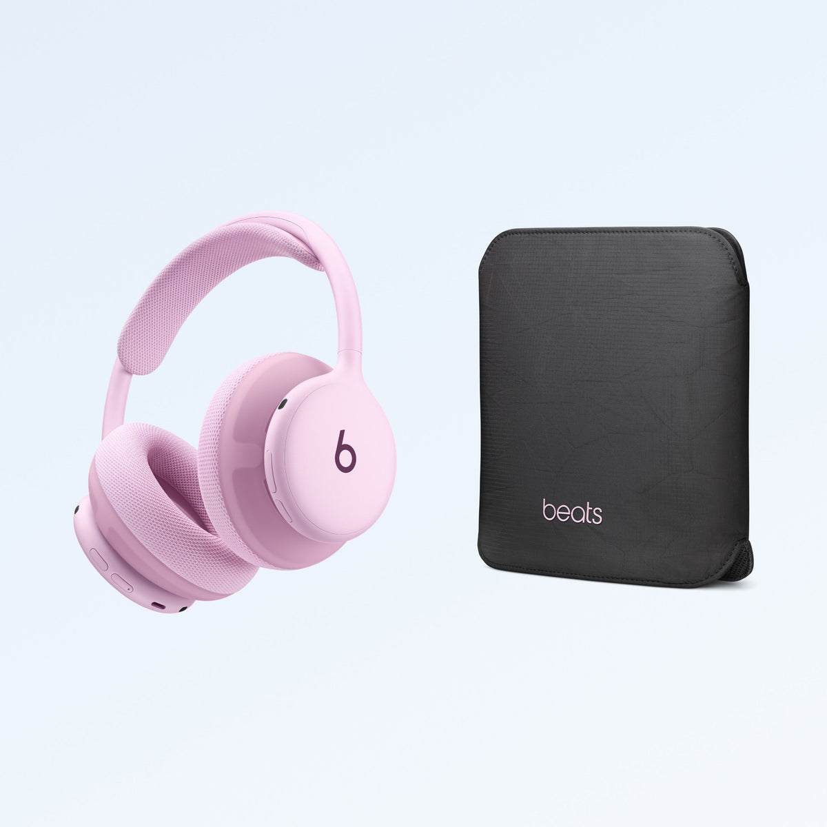Pink Beats 360 headphones with carrying case for travel at Nuvana Tech