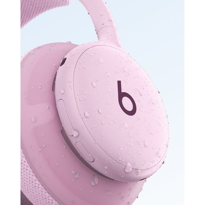 Pink Beats 360 headphones emphasizing IPX4 sweat and water resistance