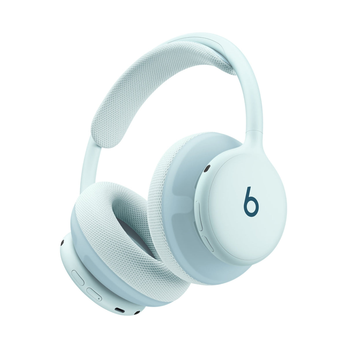 Light blue Beats 360 over-ear headphones with knit texture accents