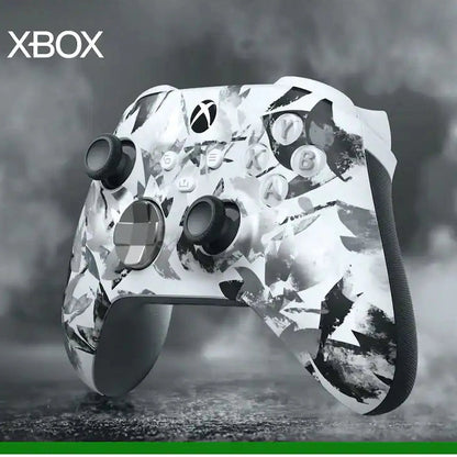 Nuvana Tech Xbox Storm Breaker wireless controller front view white and gray leaf design