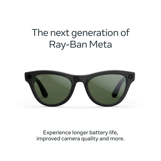 Ray-Ban | Meta Wayfarer (Gen 2) Glasses with AI, Photo, Video, Audio & Messaging - Shiny Black/Green - Nuvana Tech Nigeria