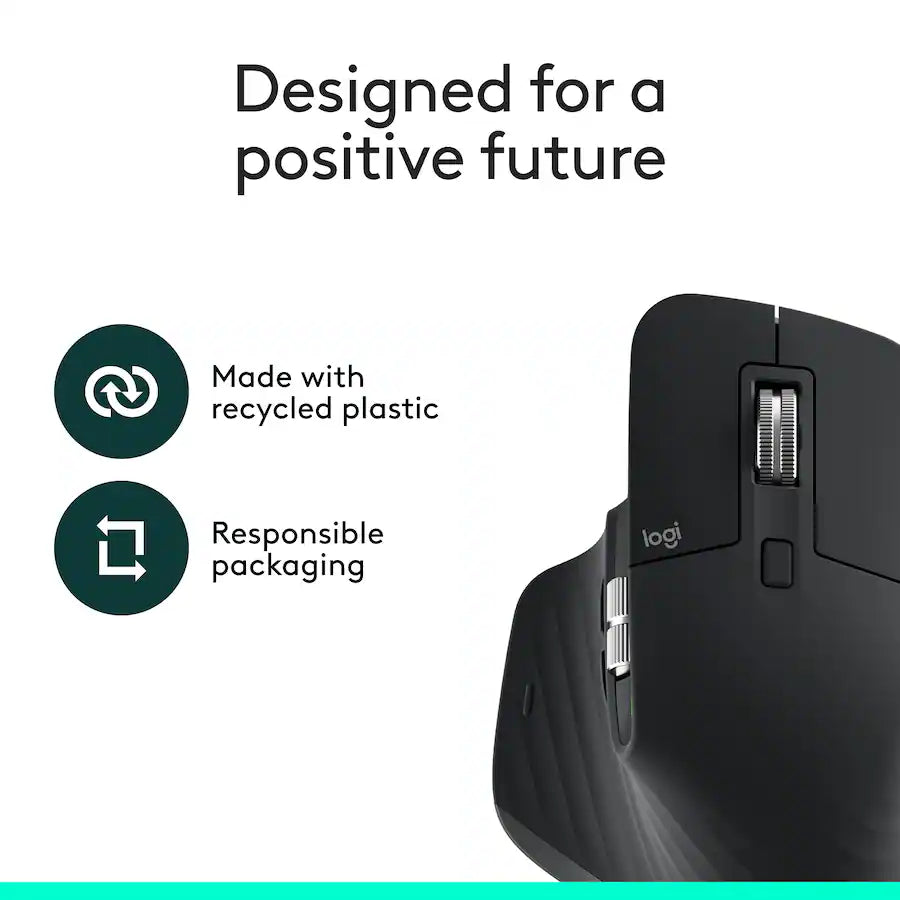 Logitech - MX Master 3S Bluetooth Edition Performance Wireless Optical Mouse - Black