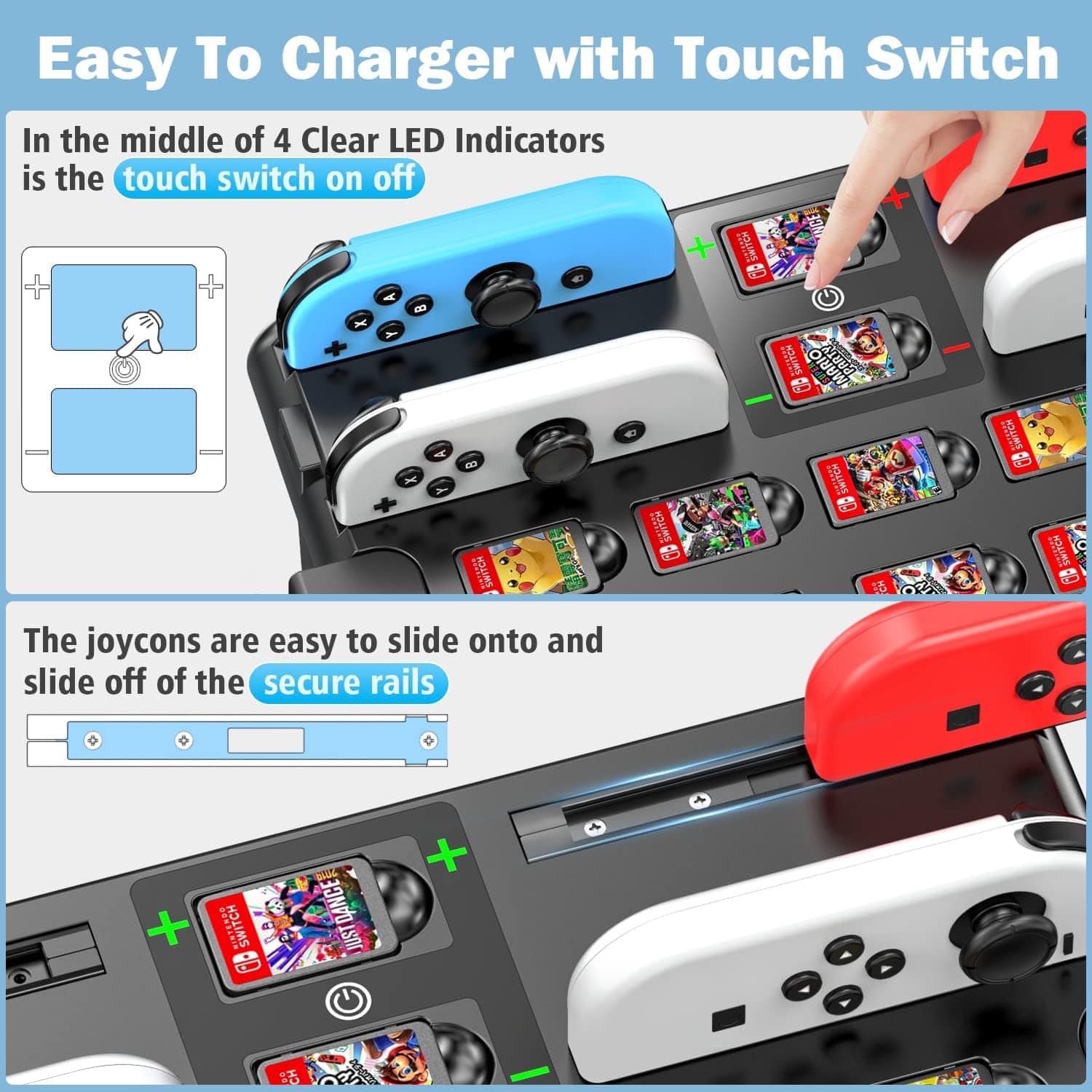 Nuvana Tech Nigeria NINTENDO SWITCH- KYTOK Controller Charger/ Holder with Game card slots