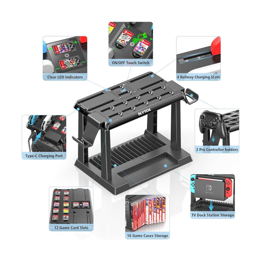 Nuvana Tech Nigeria NINTENDO SWITCH- KYTOK Controller Charger/ Holder with Game card slots