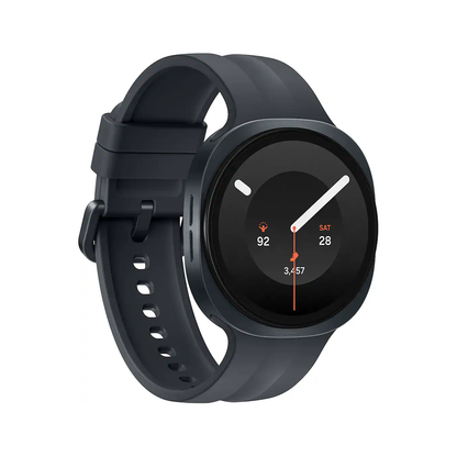 Samsung Galaxy Watch9 aluminum black silicone strap side view Nuvana Tech