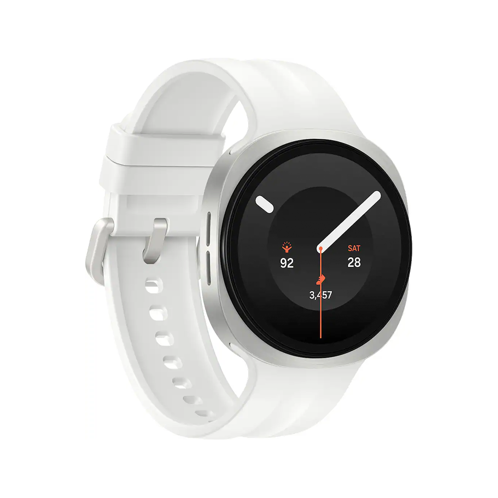 Samsung Galaxy Watch9 polished silver aluminum case side detail Nuvana Tech